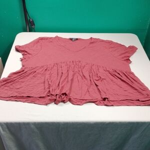 Stitch Star Women's Burgundy V-Neck Top Size 3 X